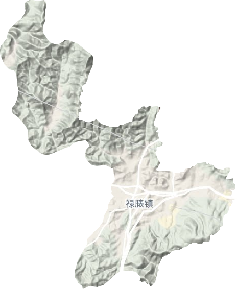 禄脿街道地形地图