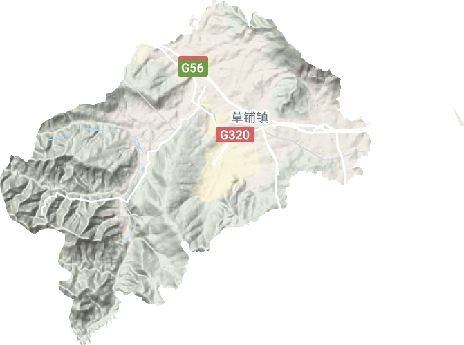 草铺街道地形地图