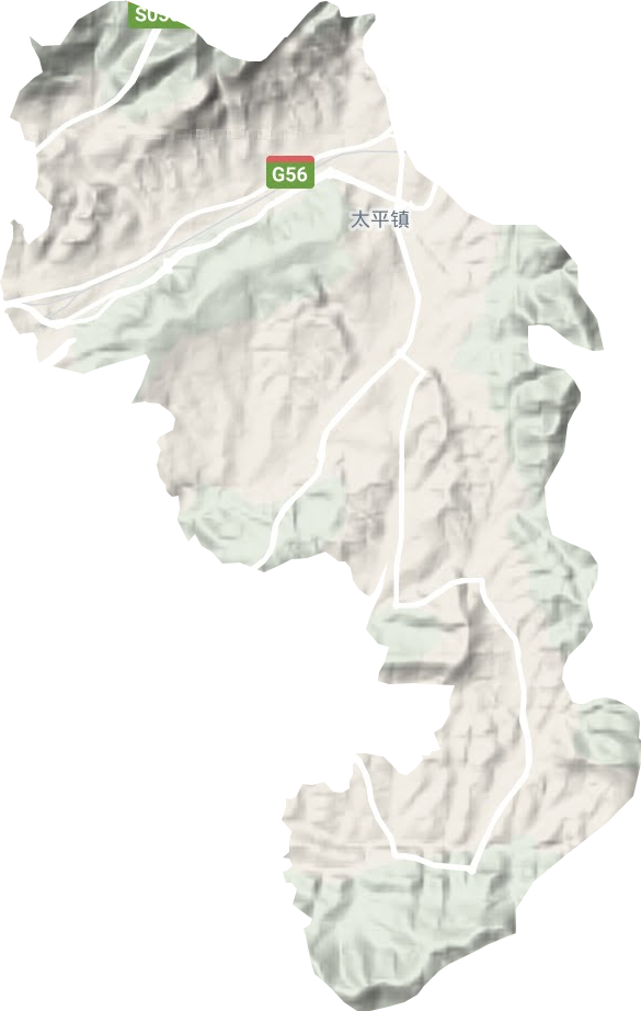 太平新城街道地形地图