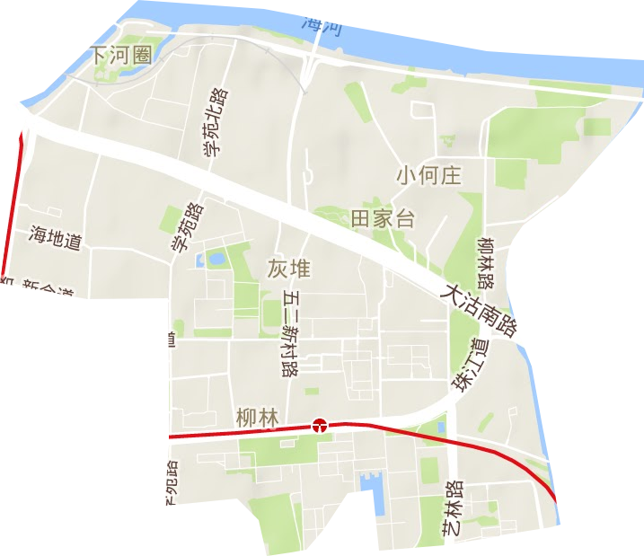 柳林街道地形地图