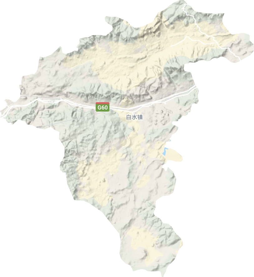 白水镇地形地图