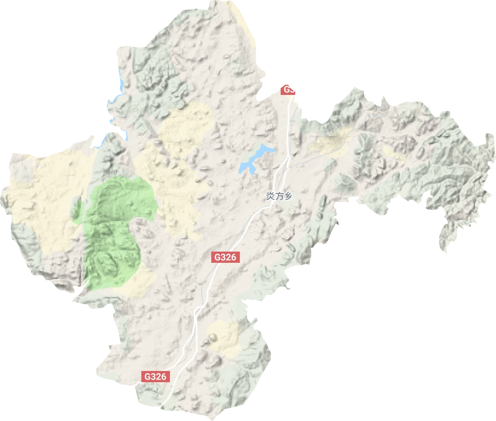 炎方乡地形地图