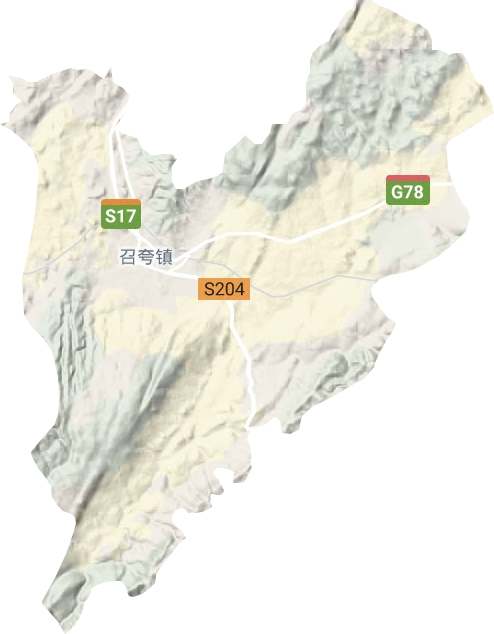 召夸镇地形地图