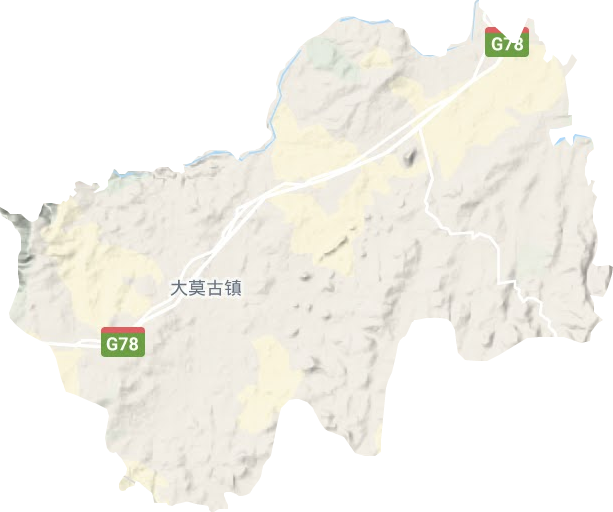 大莫古镇地形地图