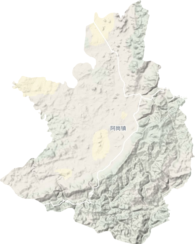 阿岗镇地形地图