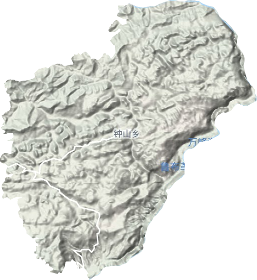 钟山乡地形地图