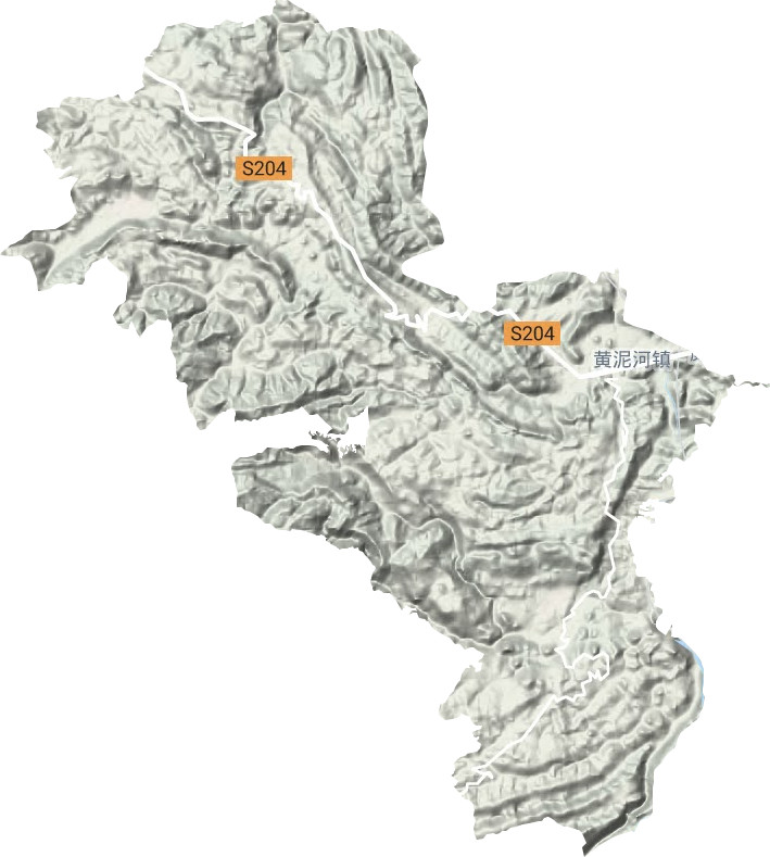 黄泥河镇地形地图
