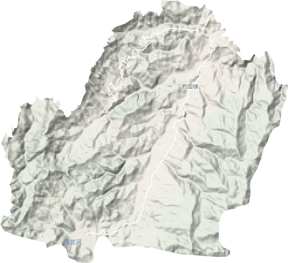 竹园镇地形地图