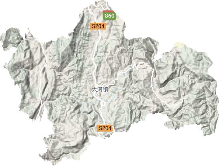 大河镇地形地图