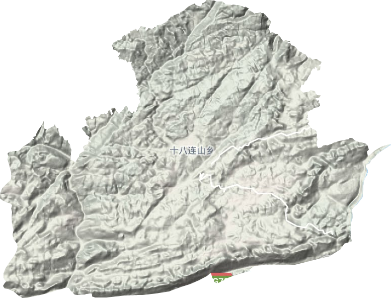 十八连山镇地形地图