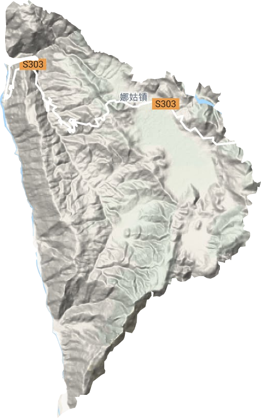 娜姑镇地形地图