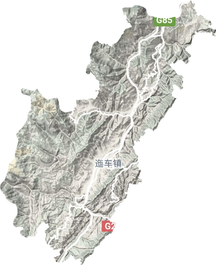 迤车镇地形地图