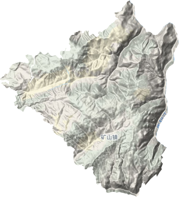 矿山镇地形地图