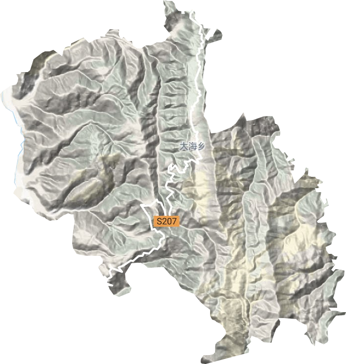 大海乡地形地图