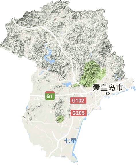 秦皇岛市地形地图