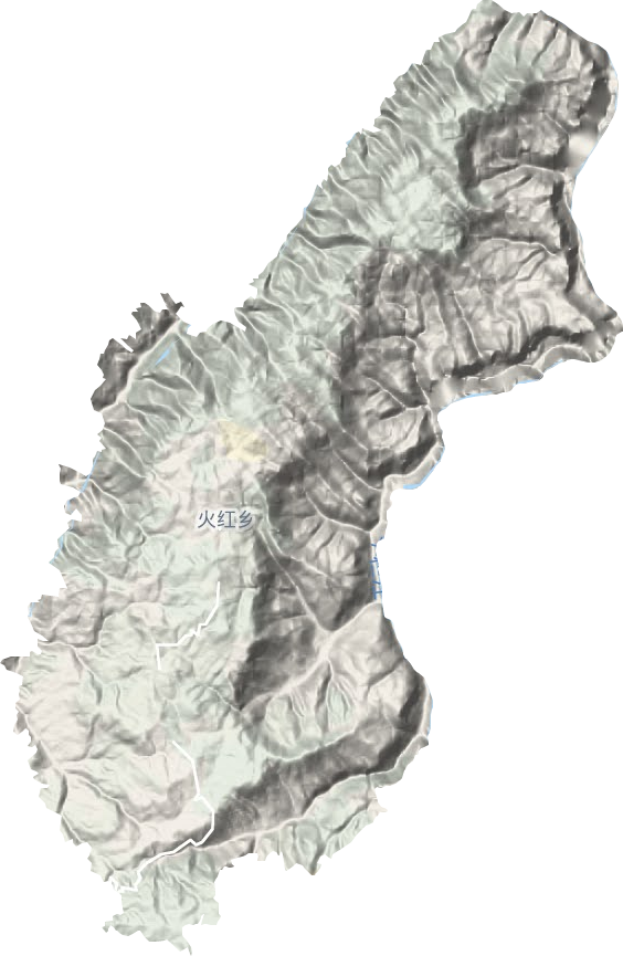 火红乡地形地图