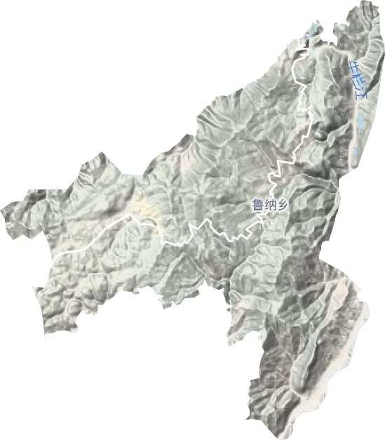 鲁纳乡地形地图