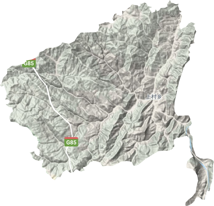 上村乡地形地图
