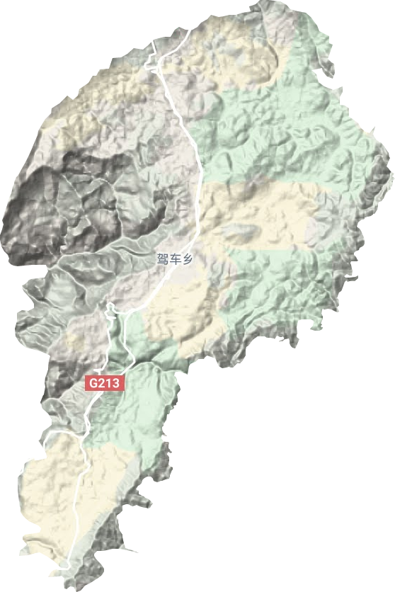 驾车乡地形地图