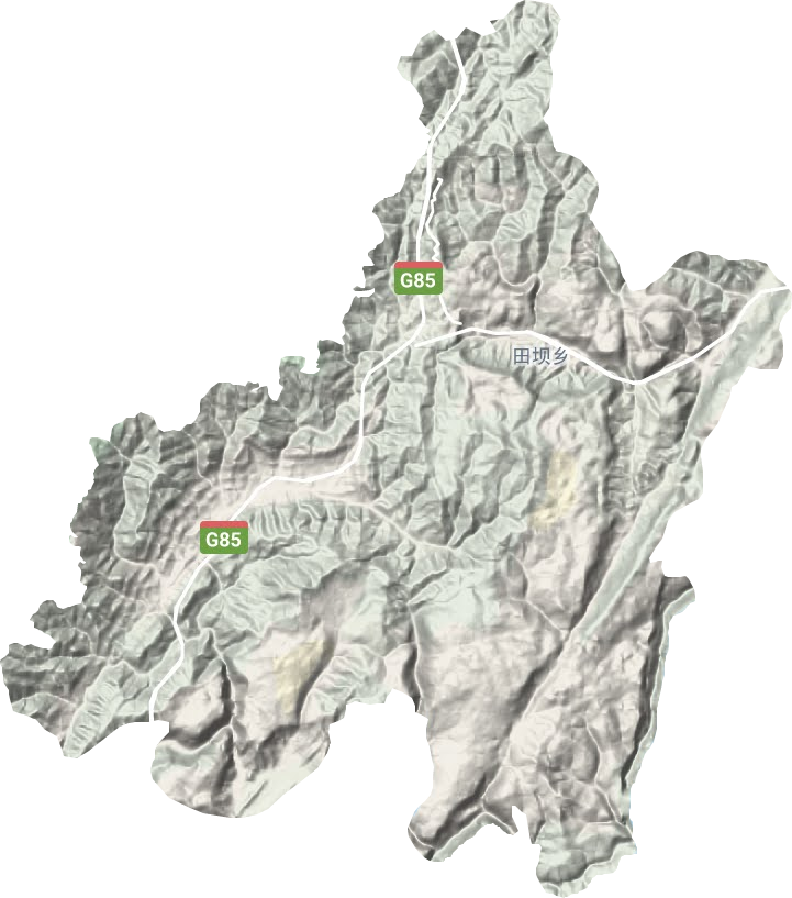 田坝乡地形地图