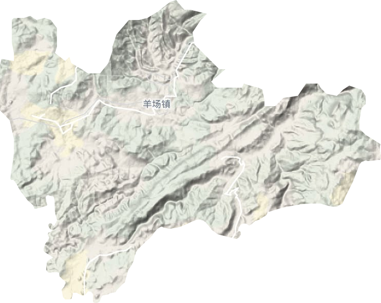 羊场镇地形地图