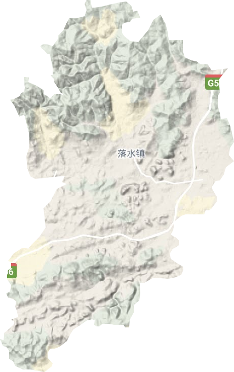 落水镇地形地图