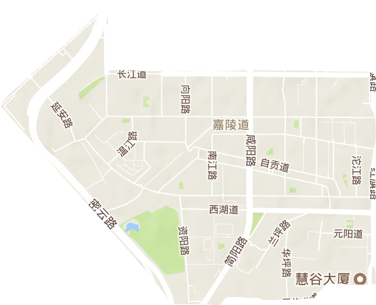 嘉陵道街道地形地图