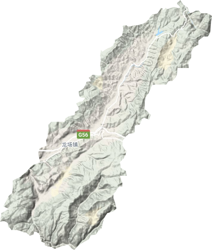 龙场镇地形地图
