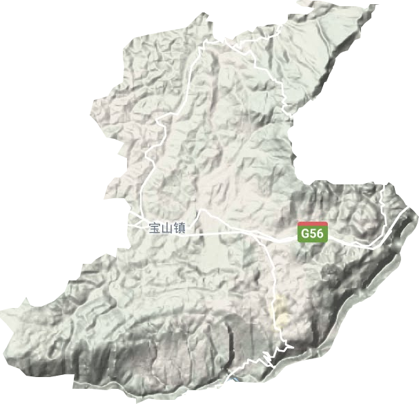 宝山镇地形地图