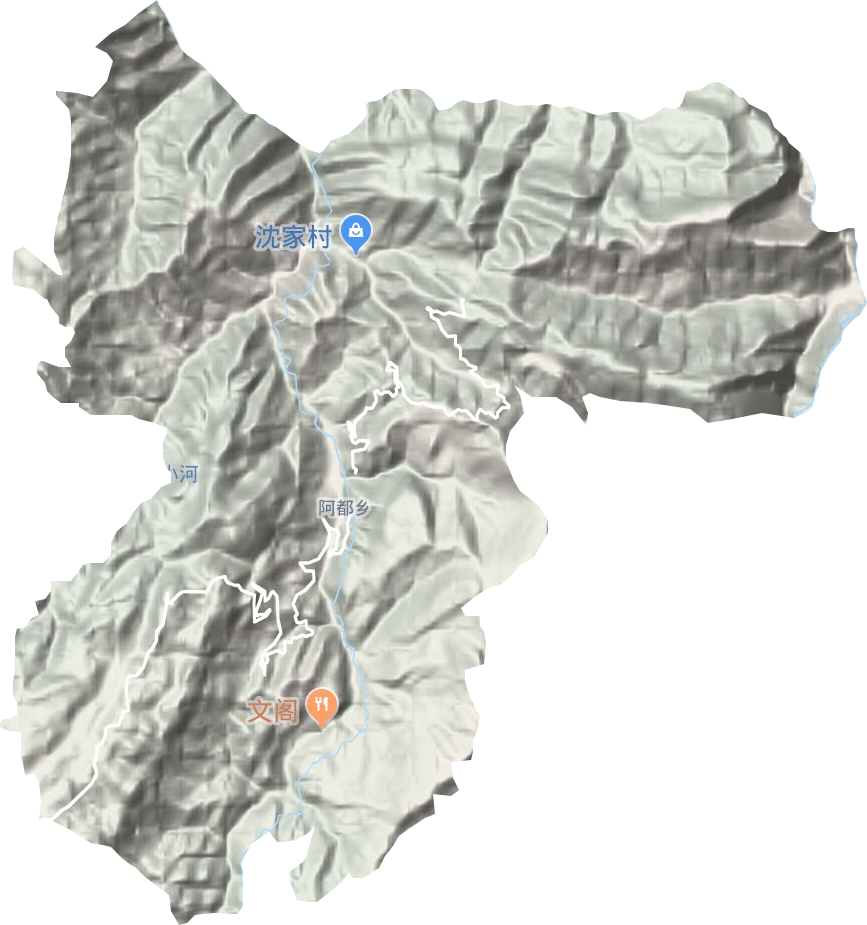 阿都乡地形地图