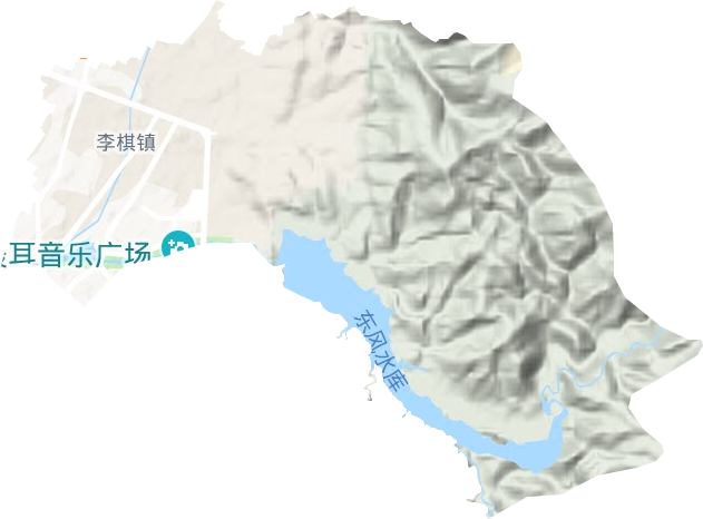 李棋街道地形地图