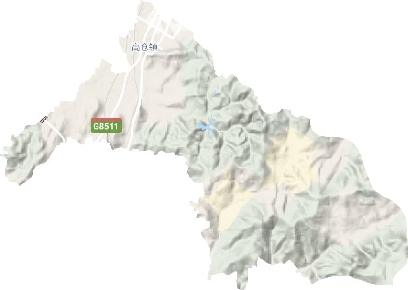 高仓街道地形地图
