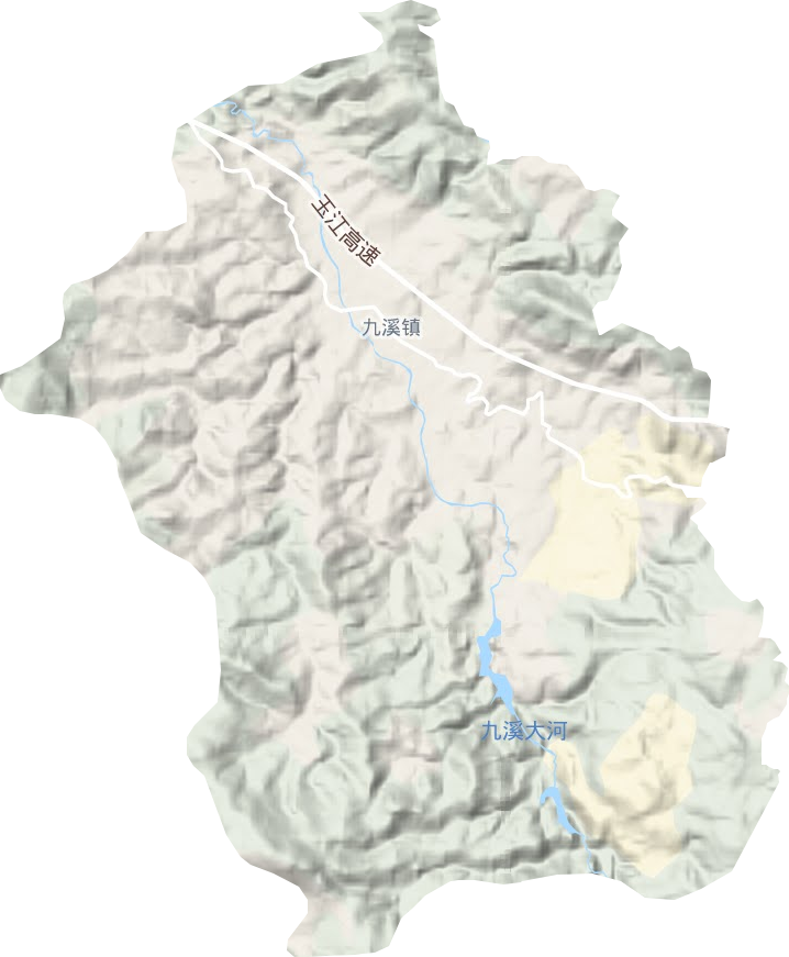九溪镇地形地图