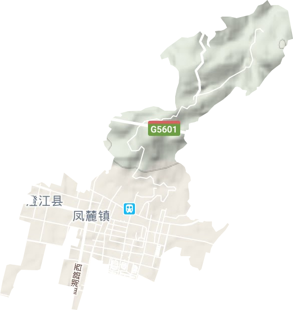 凤麓街道地形地图