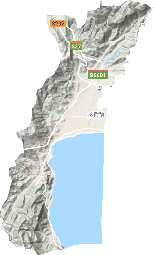 龙街街道地形地图