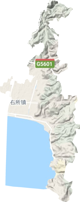 右所镇地形地图