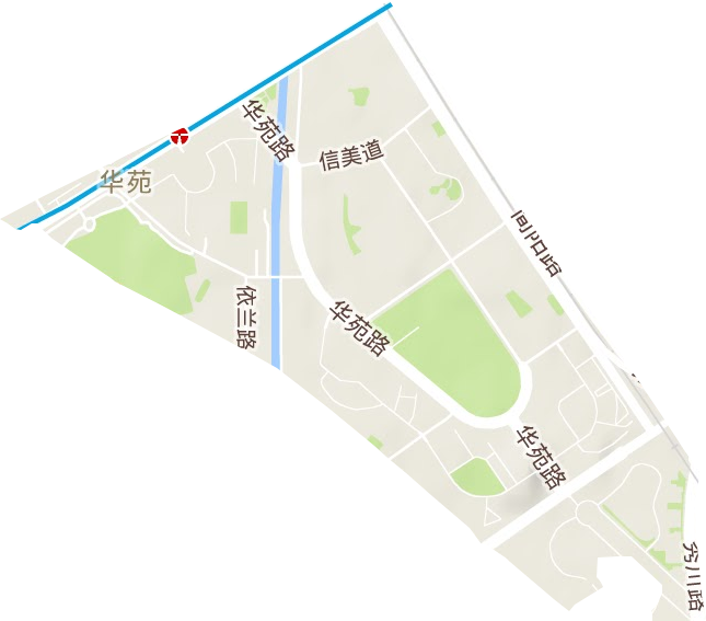 华苑街道地形地图