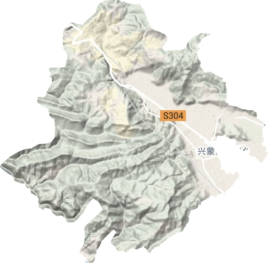 河西镇地形地图