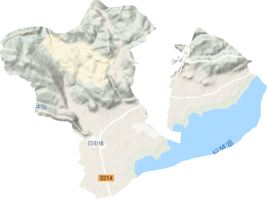 四街镇地形地图