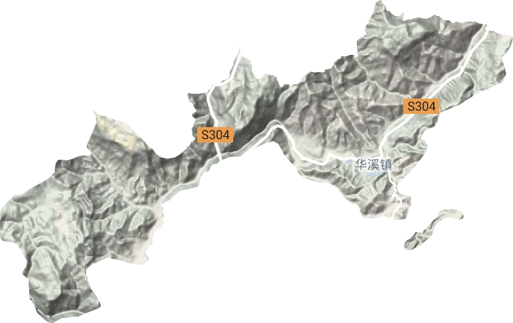 华溪镇地形地图