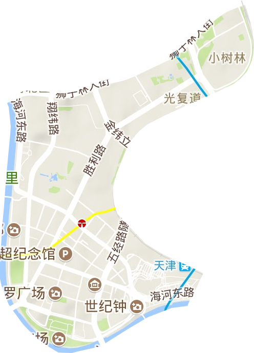 光复道街道地形地图