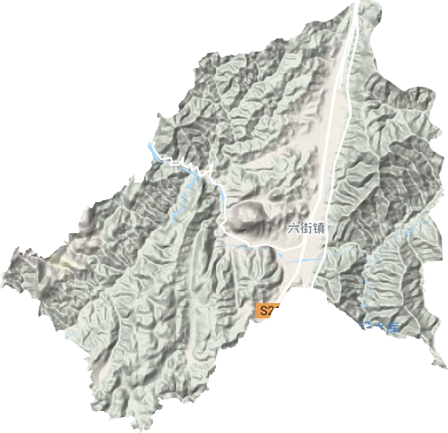 六街街道地形地图