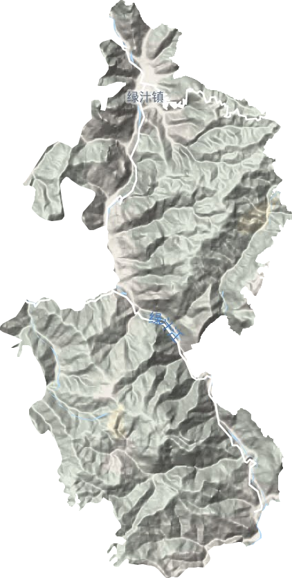 绿汁镇地形地图