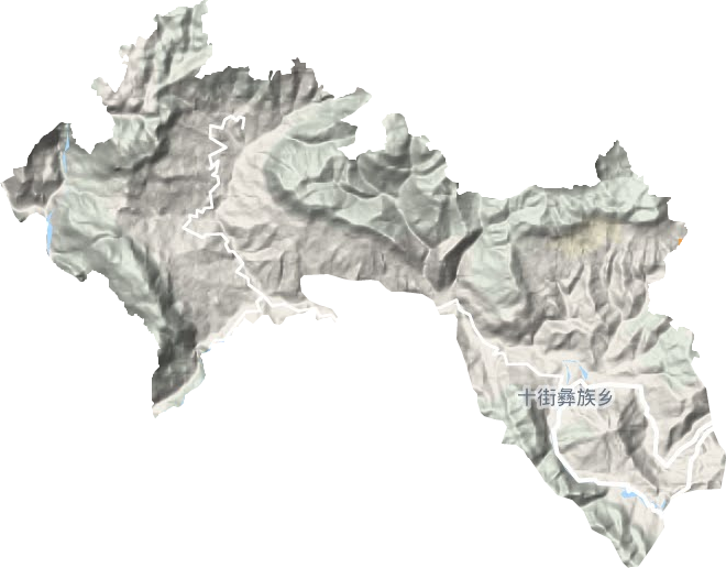 十街彝族乡地形地图