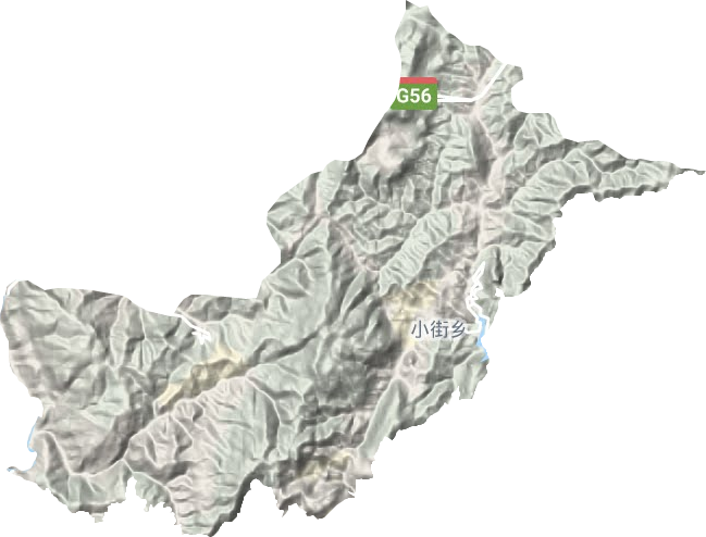 小街乡地形地图