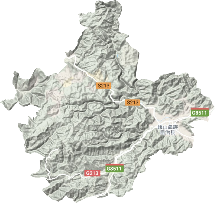 双江街道地形地图