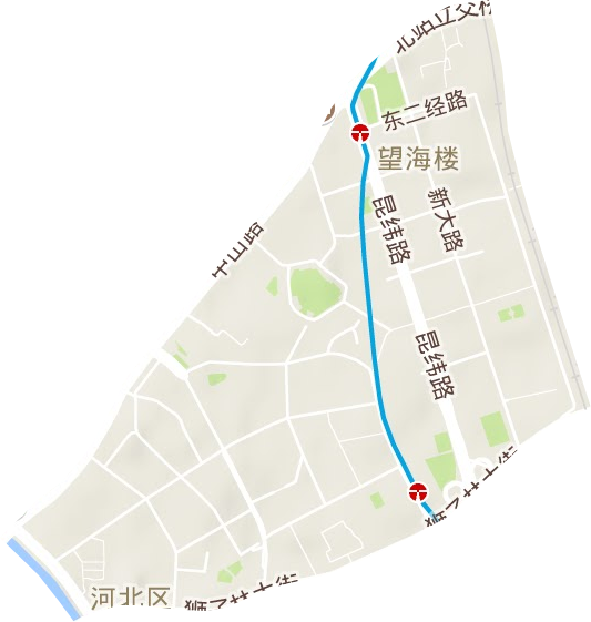 望海楼街道地形地图