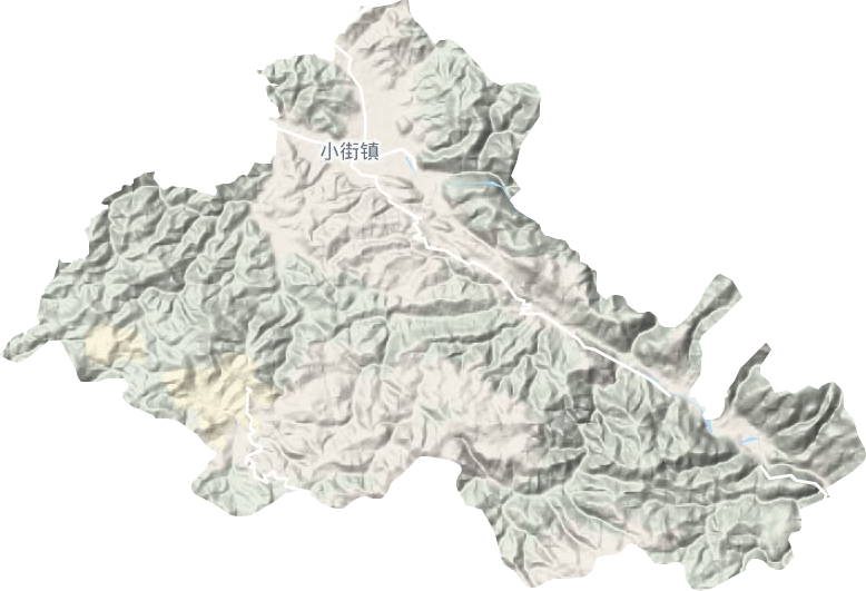 小街街道地形地图