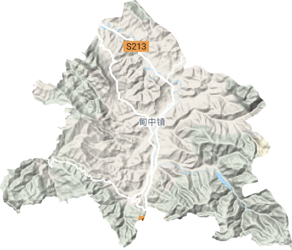 甸中镇地形地图