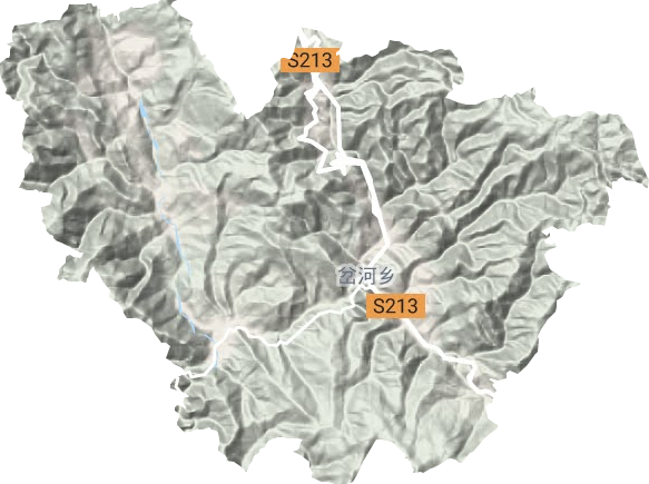 岔河乡地形地图